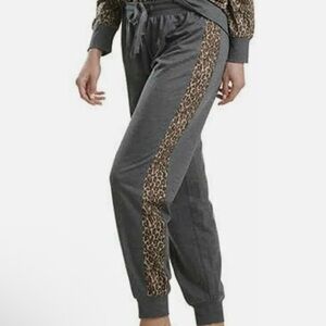 Splendid Charcoal Leopard Stripe Joggers